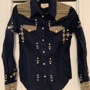 Ralph Lauren Denim Western Style Button Up Shirt